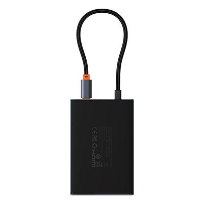 Adaptador 8w1 HUB HDMI DisplayPort VGA USB-A USB-C - cinza