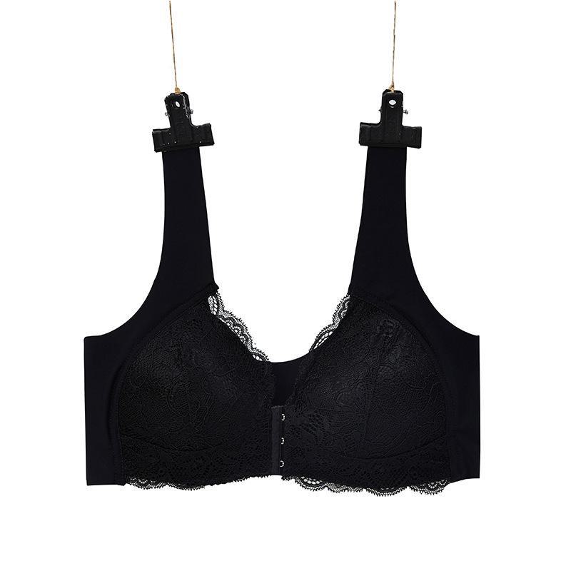 Large Size Front Buckle Lace Seamless Bra - U-Shaped Nursing Comfort Bra Without Steel Ring