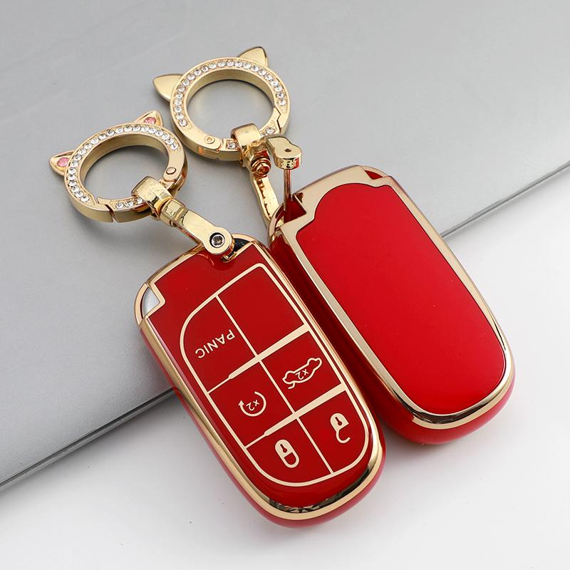 For Jeep Wk2 Kl Bu Mp Renegade Grand Cherokee Dodge Ram Charger 200 1500 Challenger Chrysler 300C Journey Tpu Car Key Case Cover