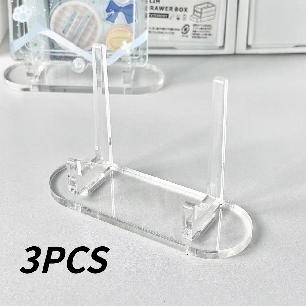 Clear Acrylic Display Stand Practical Easel Design Desktop Organizer For Cards, Badges, Mini Collectibles & Photos Display