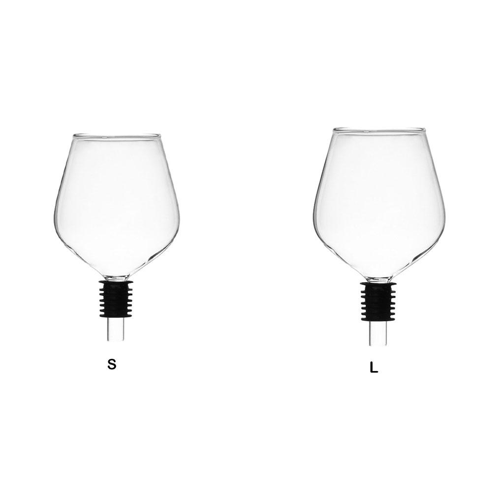 Wine Bottle Glass Topper Drink Directly From the Bottle,Crystal Transparent Shot Glass Cup Wine Decanter with Cork