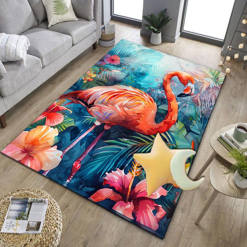 Flamingo In Tropical Paradise Office Rug Chair Mat, Entryway Carpet, Suitable for Front Door, Bedroom, Living Room, Desk, Holiday Gift