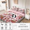 Meikeduo Pink Cartoon Cow Duvet Cover Set - 3-Piece Bedding for Bedroom/Guest Room