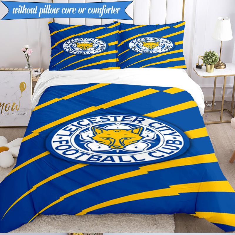 3PCS City Football Club Printed Soft Bedding Set,Including 1pc Duvet Cover And 2pcs Pillowcases Perfect for Bedroom, Dormitory, Fan Gift