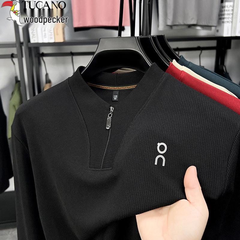 Woodpecker Herren Hoodie mit halbem Reißverschluss, Stehkragen und langen Ärmeln - Frühjahr/Herbst Kollektion 2025