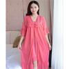 Summer Ladies Plus Size Ice Silk Two-piece Lace Homewear Sling Nightdress