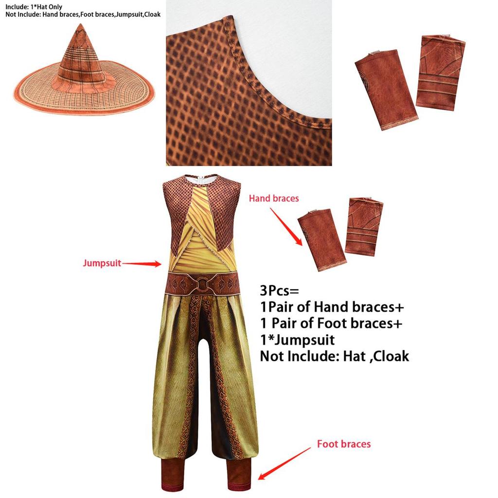 Enchanting Movie Raya And The Last Dragon Kids Cosplay Costume Fancy Set