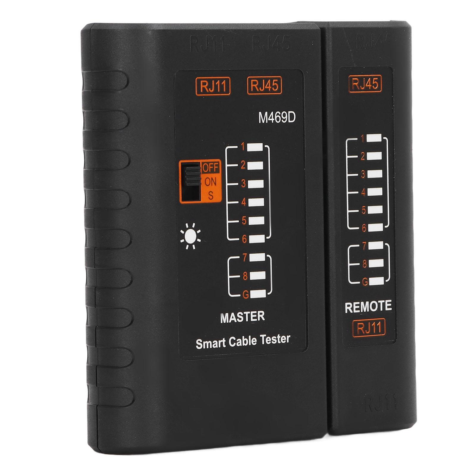 

Тестер сетевого кабеля LED ABS Точное обнаружение Портативный тестер LAN-кабеля Черный RJ45 RJ11