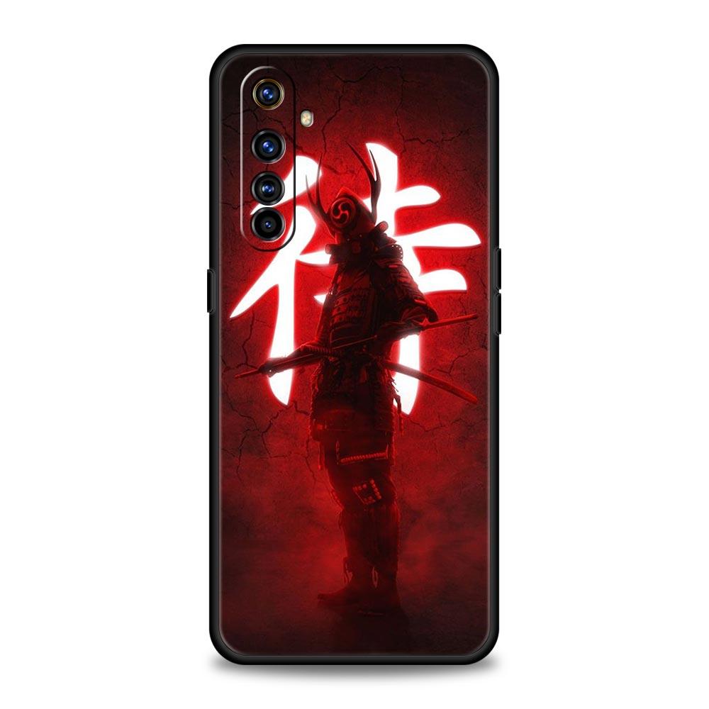 Painting Japan Samurai Art Phone Case For Realme 10 9 8 5G 7 6 GT2 Pro Plus 9i 8i C21 C11 C25 C35 GT Neo 2 3 3T Soft Black Cover