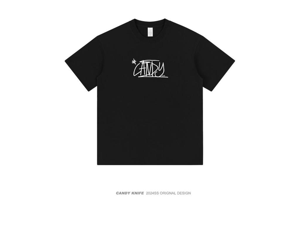 Summer 2024 Unisex Loose Fit Letter Print Short Sleeve Tee