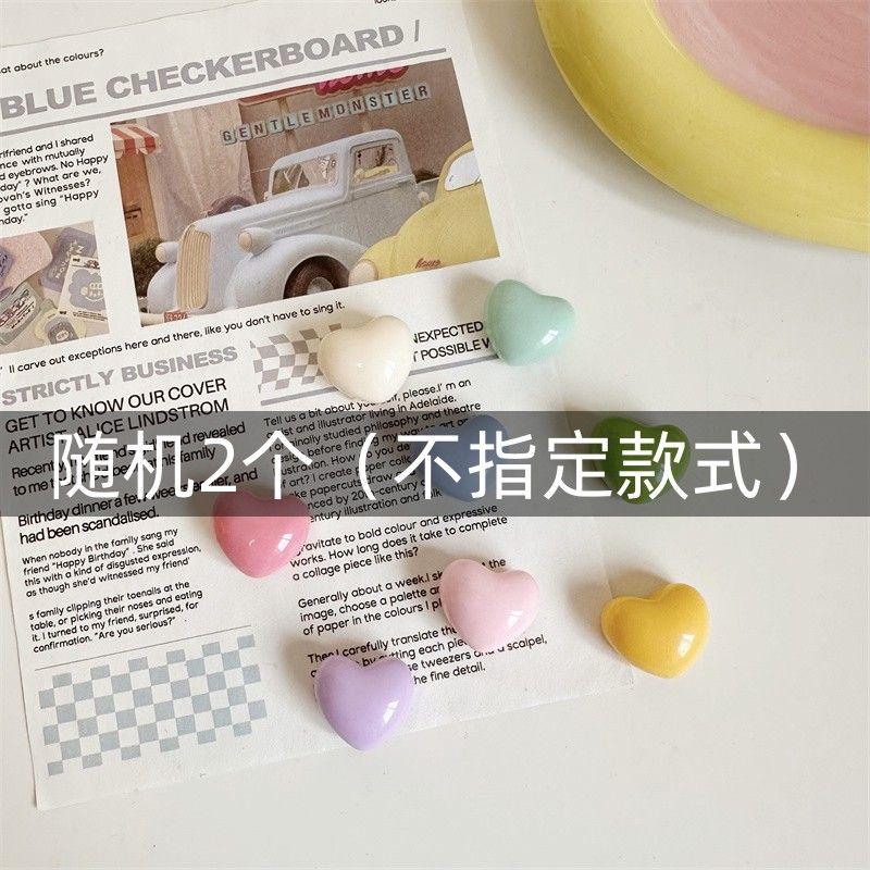 Dopamine Colored Heart-shaped Magnetic Refrigerator Sticker with Colorful Polaroid Photos, Magnetic Nails, Three-dimensional Hole Board Decoration