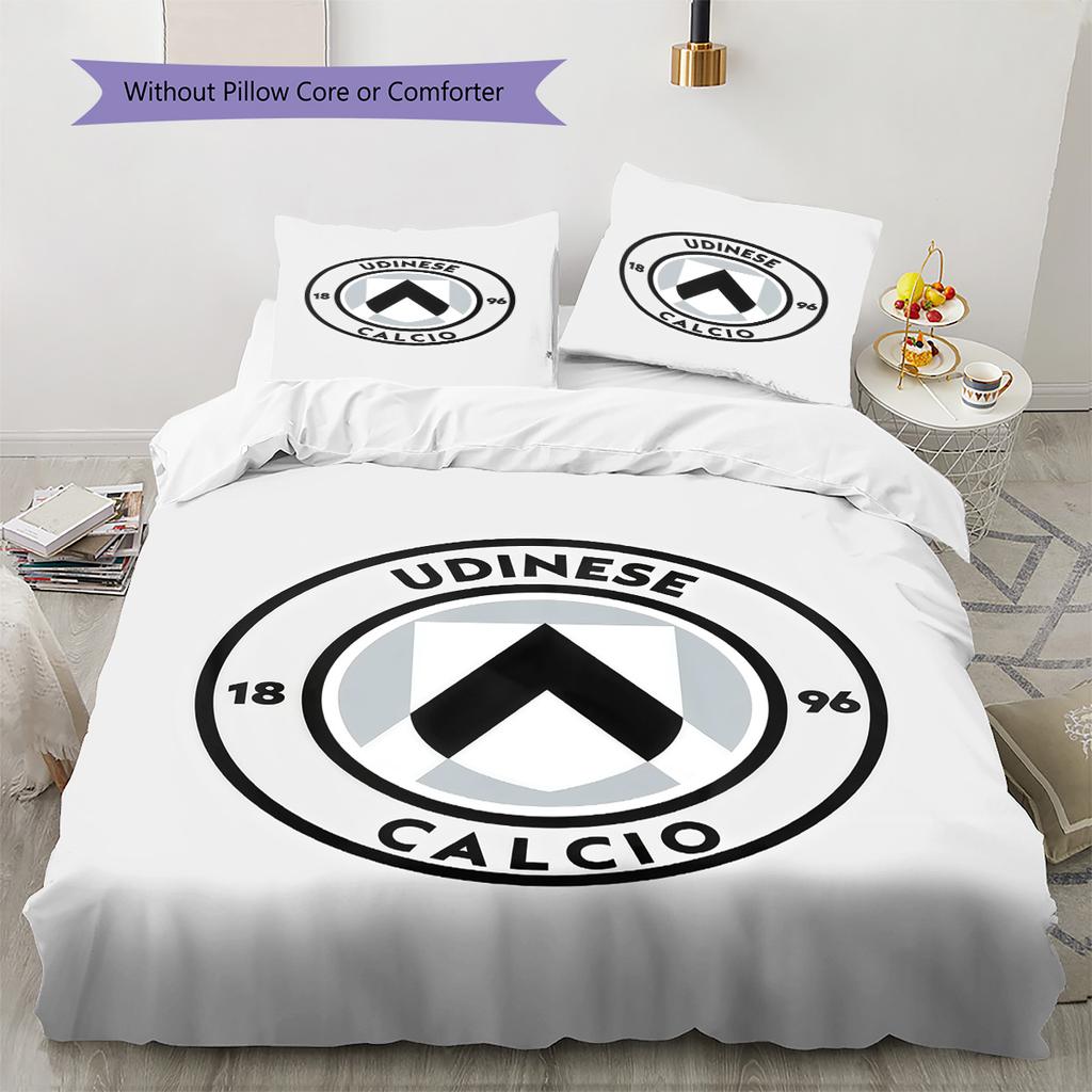 Set Copripiumino Trapuntato Udinese Calcio Federe Decorazione Casa Regalo di Compleanno (1 * copripiumino + 2 * federa, senza nucleo)