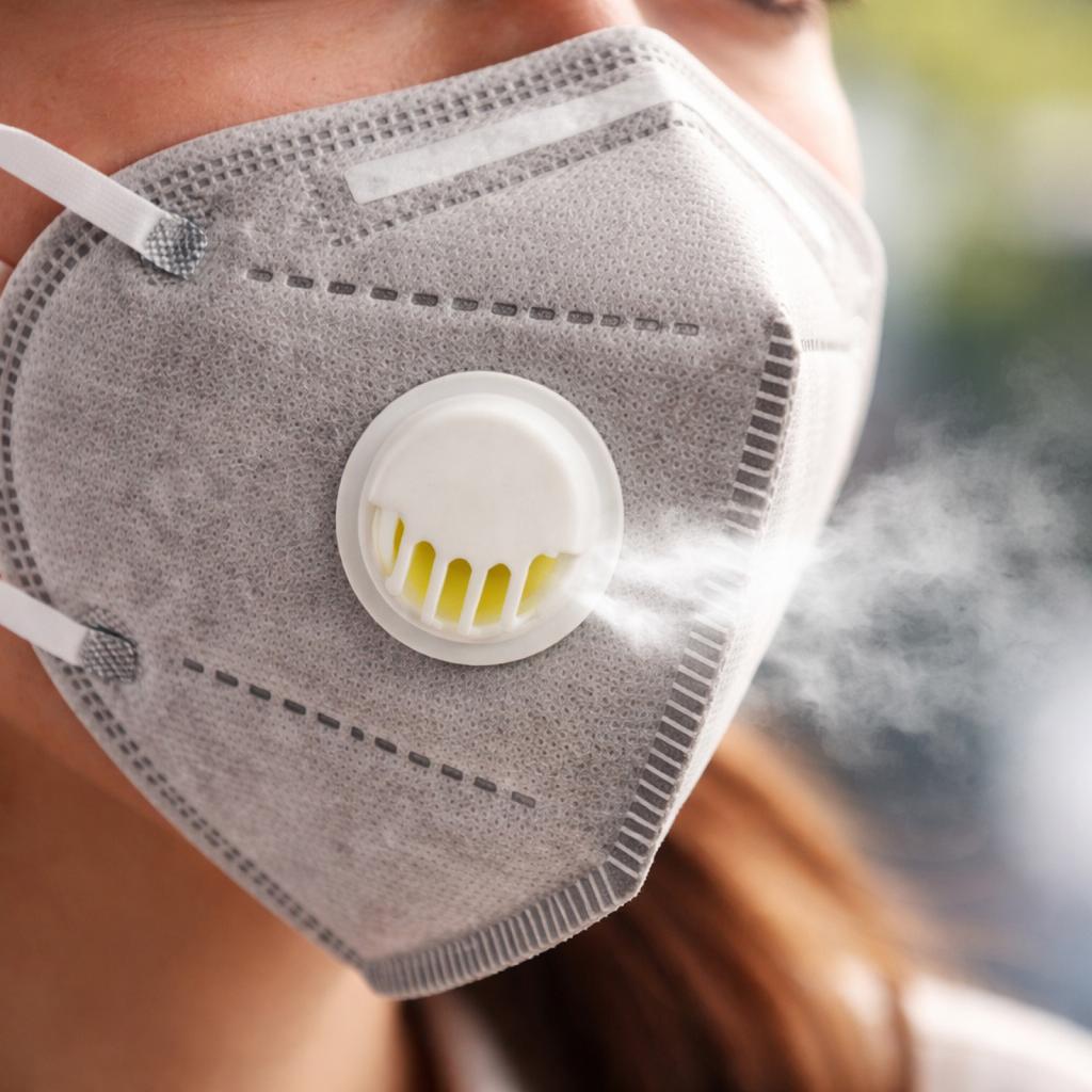 Adult KN95 Face Mask with Breathing Valve 7 Layer Protection 10 Pack Respirator Masks for Airborne Particle Filtration and Dust Prevention