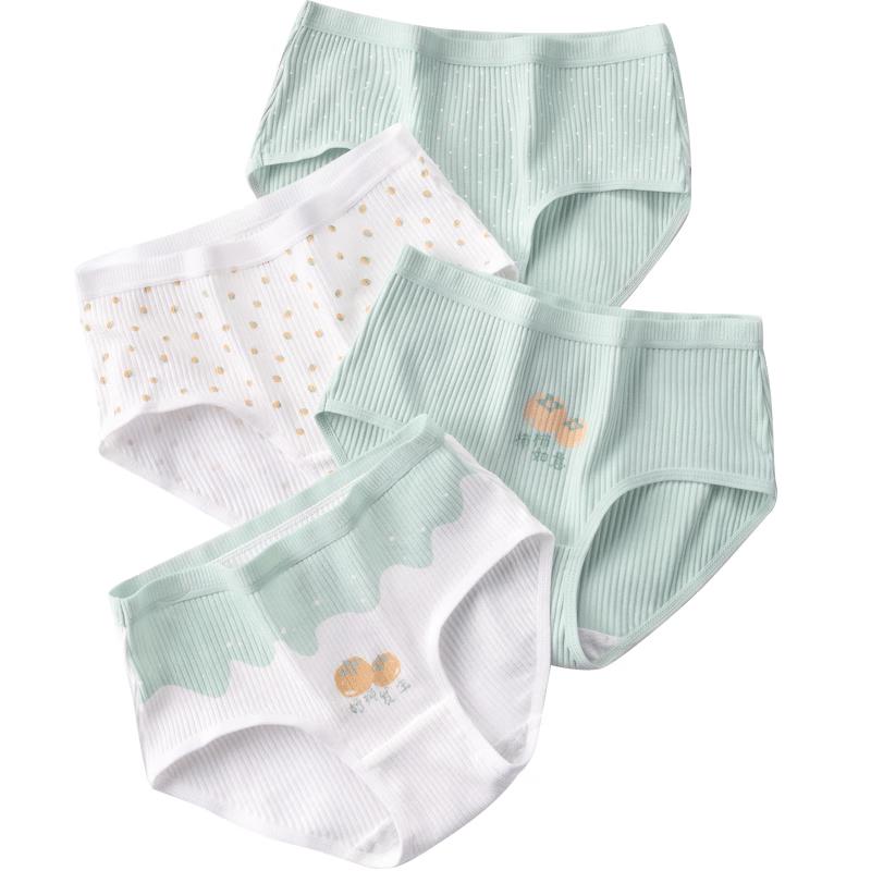 Ailier & Aurora Girls' Pure Cotton Cartoon Underwear (4-Pack)