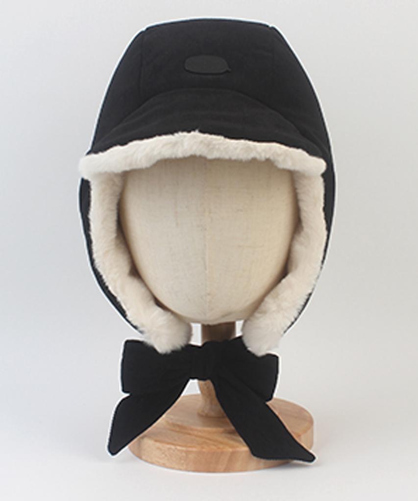 Yunibeosyeolkemiseuteuli Corduroy Fur Black Balaclava Earflap Hat