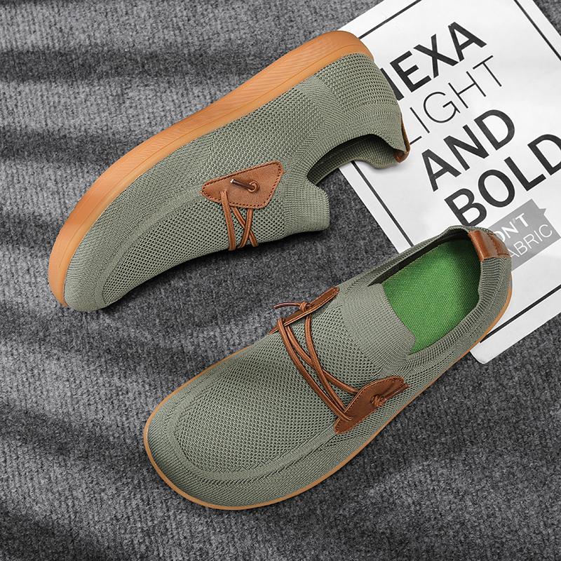 New Men Athletic Shoes Mesh Breathable Daily Wear Shoes Outside Soft-Soled Walking Footwear Lightweight Plush Comfort Men Athletic Shoes