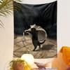 Black Cat Wizard Candle Tapestry Wall Hanging for Bedroom Living Room Decor Gift for Fans