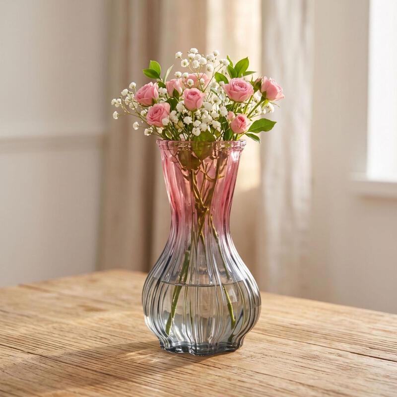 Shangqi Aesthetic Gradient Glass Flower Vase Set