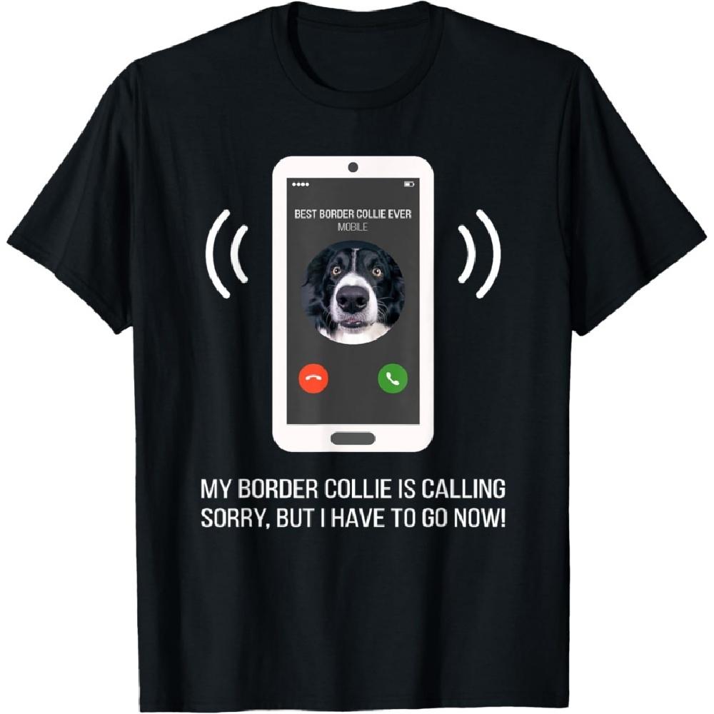 Funny Border Collie Dog T-Shirt XXXXXL чёрный