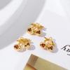 2 PCs Brass Charms 18K Gold Plated 3D Fruit Cherry Peach Strawberry Grape Pendants For Jewelry Making Necklace Bracelet DIY