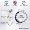 Trendy Hip Hop Double-layer Link Blue Tiger Eye Bracelet for Men, Stainless Steel Splicing Chain Natural Stone Bracelets Jewelry