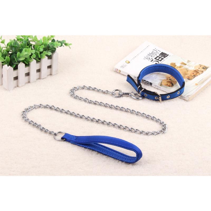 Dog Chain Dog Leash Twisted Dog Metal Iron Traction Pet Traction Leash Foam Handle Pet Traction Chain