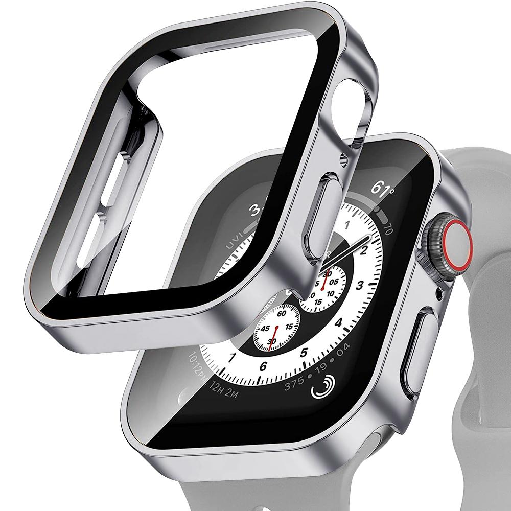 Waterproof Case for Apple Watch 7 8 45mm 41mm 44mm 40mm Screen Protector Cover Straight Edge Bumper iWatch 4 5 SE 6 Accessories