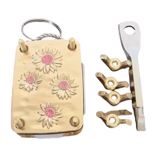 

Mini Flower Press Keychain Metal Drying Press Kit Portable Micro Flowers with 20 Paper Handcrafted Flower