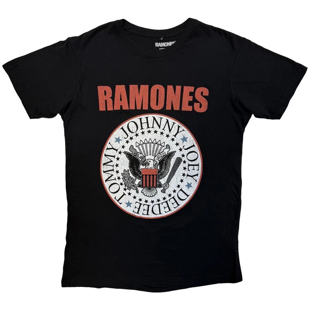 Ramones Hey Ho Red Block Text Premium Carbon Tee TShirt Unisexs L