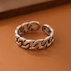 New Personality Chain Retro Simple Personality 925 Sterling Silver Jewelry Braided Exquisite Opening Rings    R086