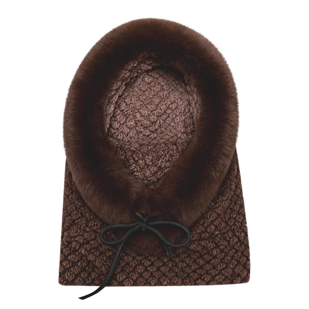 Thickened Beanies Cap Plush Ear Protection Hat Fashion Integrated Scarf Hat Set  Outdoor