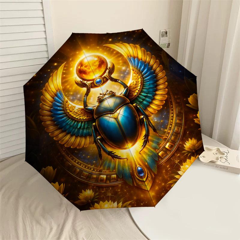 

1PC Scarab Beetle Lotus Umbrella-8-Rib Reinforced, Automatic Open, Lightweight & Durable, Cute Fashion Accessory for Outdoor-P19