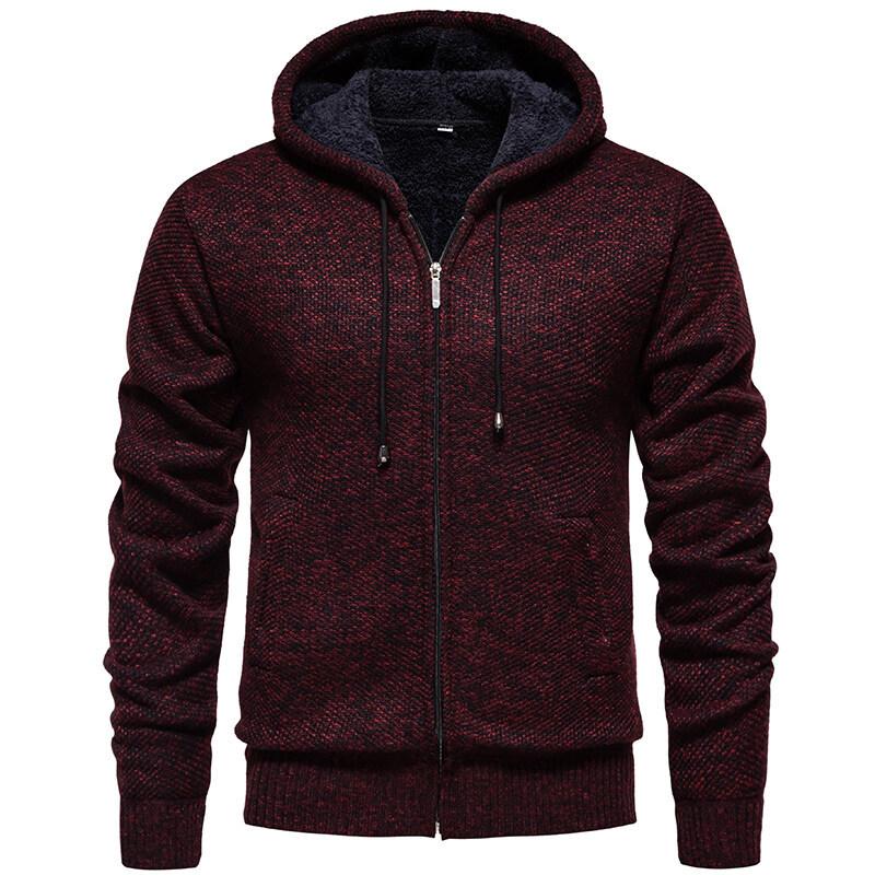 Hohler Herbst- und Winterpullover Herrenjacke Koreanischer Stil Trendiger Plüsch Strickjacke Herren Kapuzenpullover