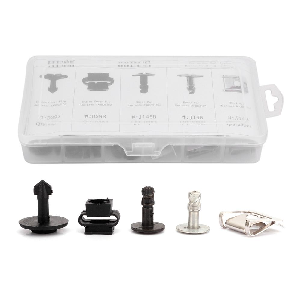 60Pcs Car Engine Protection Pan Clips Nut Pin Hardware Kit