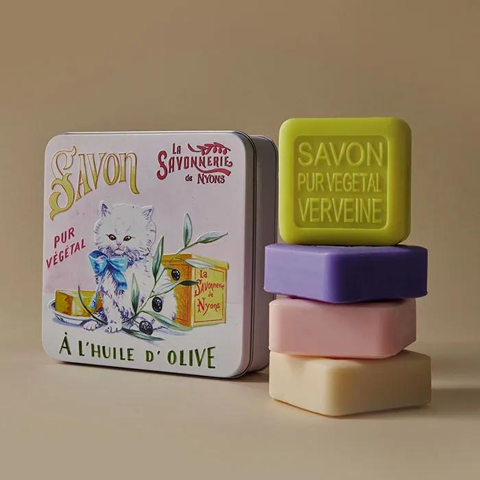 Französische Natürliche Signatur-Seife 100g x 4 (Große Dose) Einweihungsgeschenk Geschenk für frisch Verheiratete