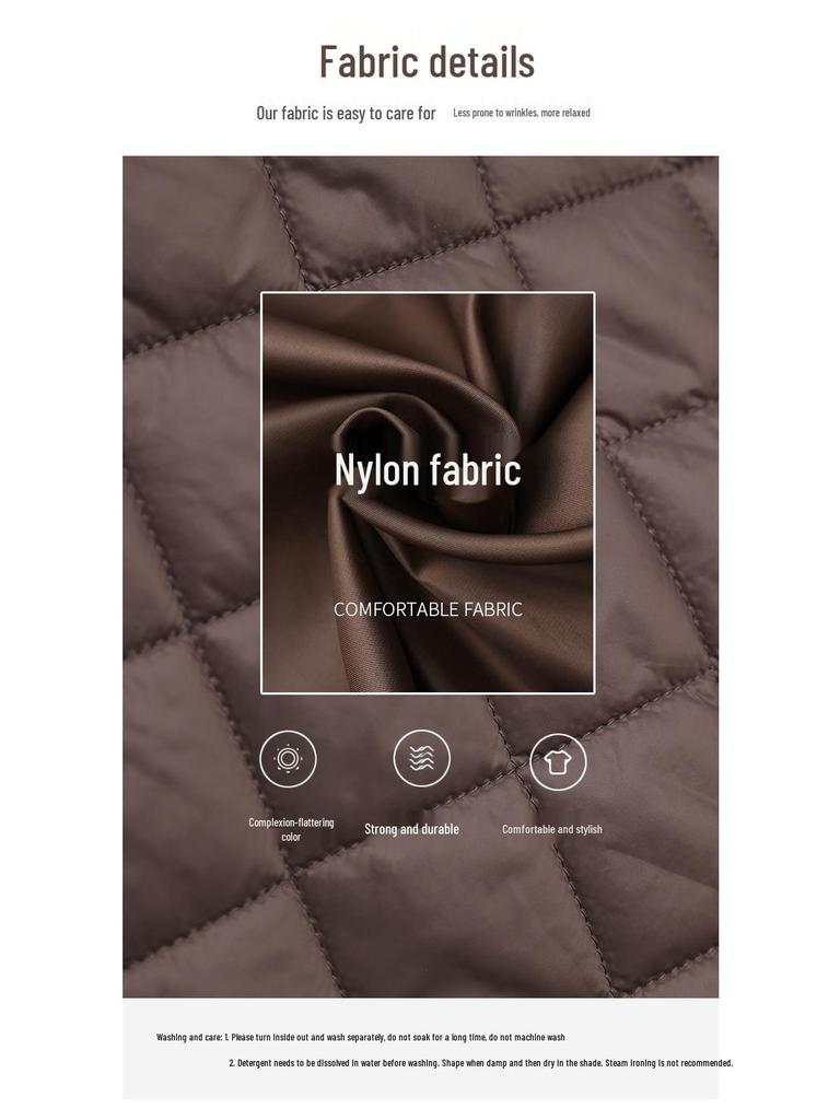 Women's Mid-Length Diamond Quilted Cotton Jacket for Early Autumn/Winter 2024 - Lightweight Outerwear for All Ages