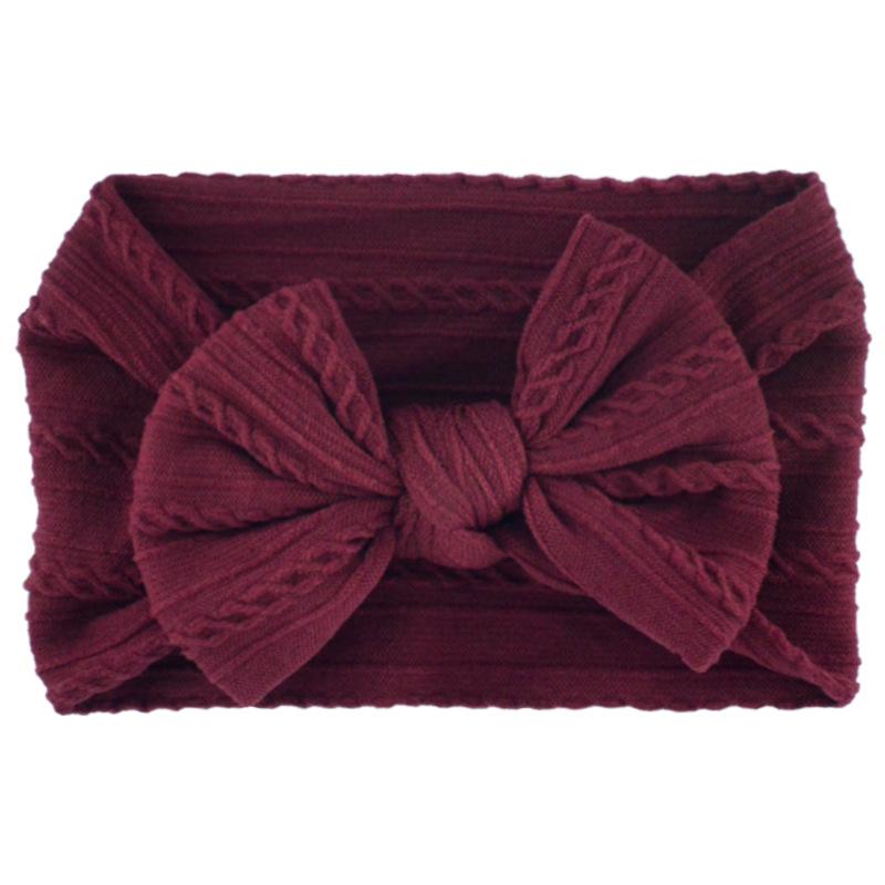 Solid Color Bow Baby Headbands, Soft Elastic Nylon Wide Hairbands for Infants