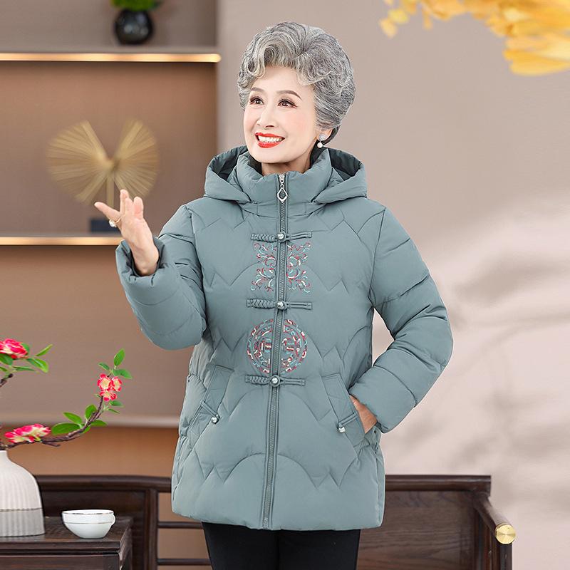 Cozy Chinese-Style Cotton Jacket for Middle-Aged & Elderly Women - Autumn/Winter Edition