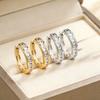 Eco Friendly Copper Shiny Cubic Zirconia Earrings For Women Simple Exquisite Golden Silver Color Round Earring Jewelry Gifts