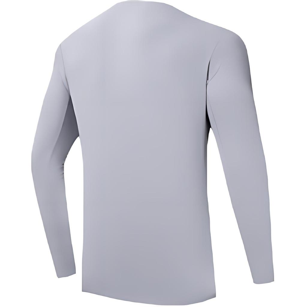 Anta Running Series Solid Color Crew Neck Long Sleeve T-Shirt Men Tops Pigeon-Gray 952435405-3