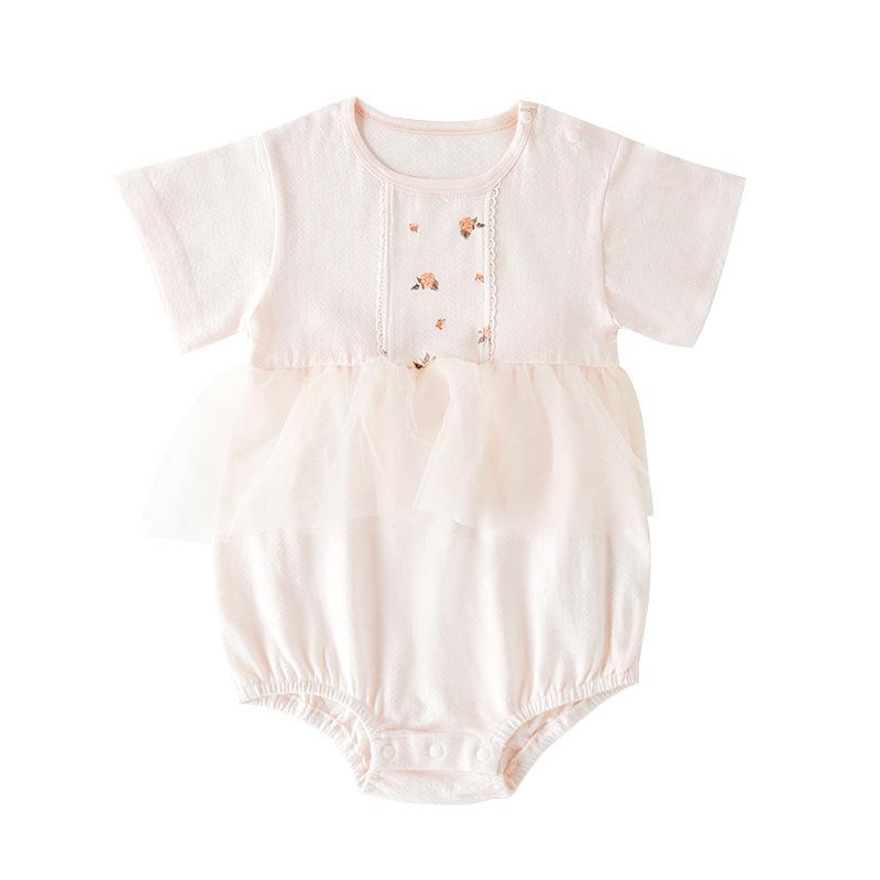 Doraemon Baby Girls' Summer Short-Sleeve Romper - Korean Style