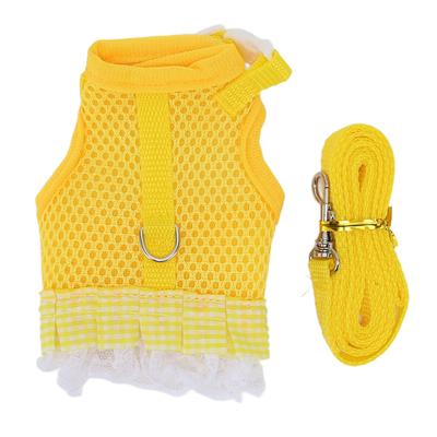 Rabbit Harness Leash Cute Stylish Breathable Mesh Adjustable Small Pet Vest Leash Set for Hamster