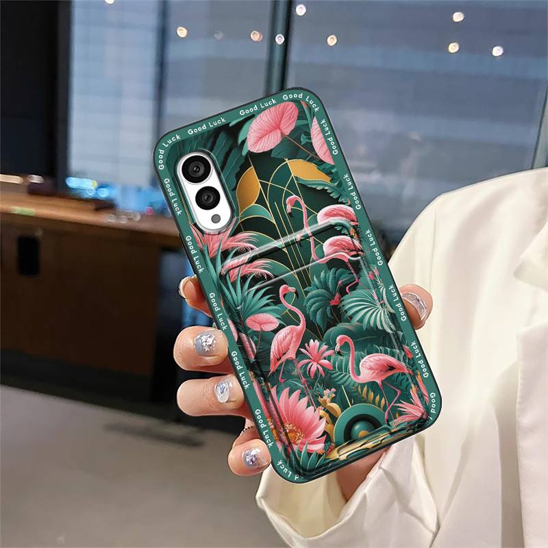 Card slot Durable Phone Case For FCNT/Fujitsu Arrows N F-51C Cover Fashion Design Silicone Shockproof Anti-dust TPU Cute