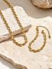 Handmade Strap Chain Necklace Stainless Steel Gold Plated Link Minimalist Tarnish Free Jewelry for Women Bijoux Femme