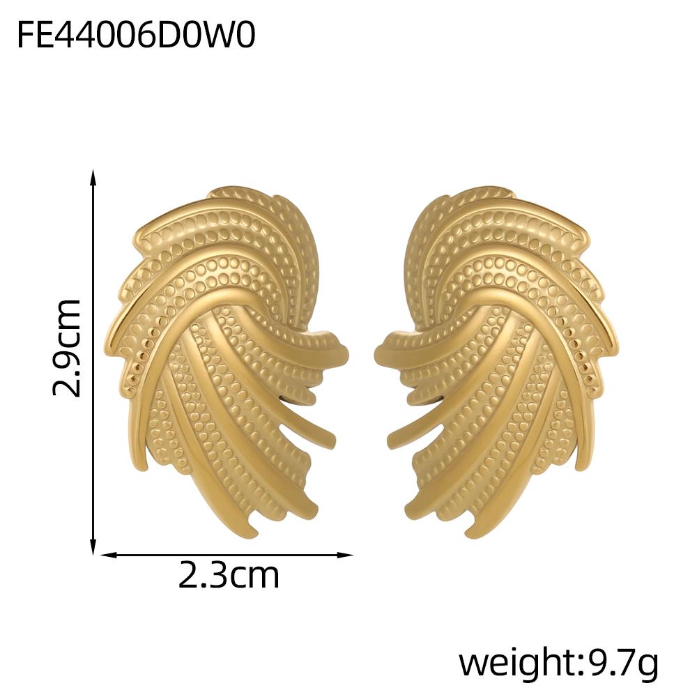CARLIDANA Irregular Exaggerated Flower Stud Earrings Geometric Chunky Vintage Waterproof Stainless Steel Gold Plated for Women