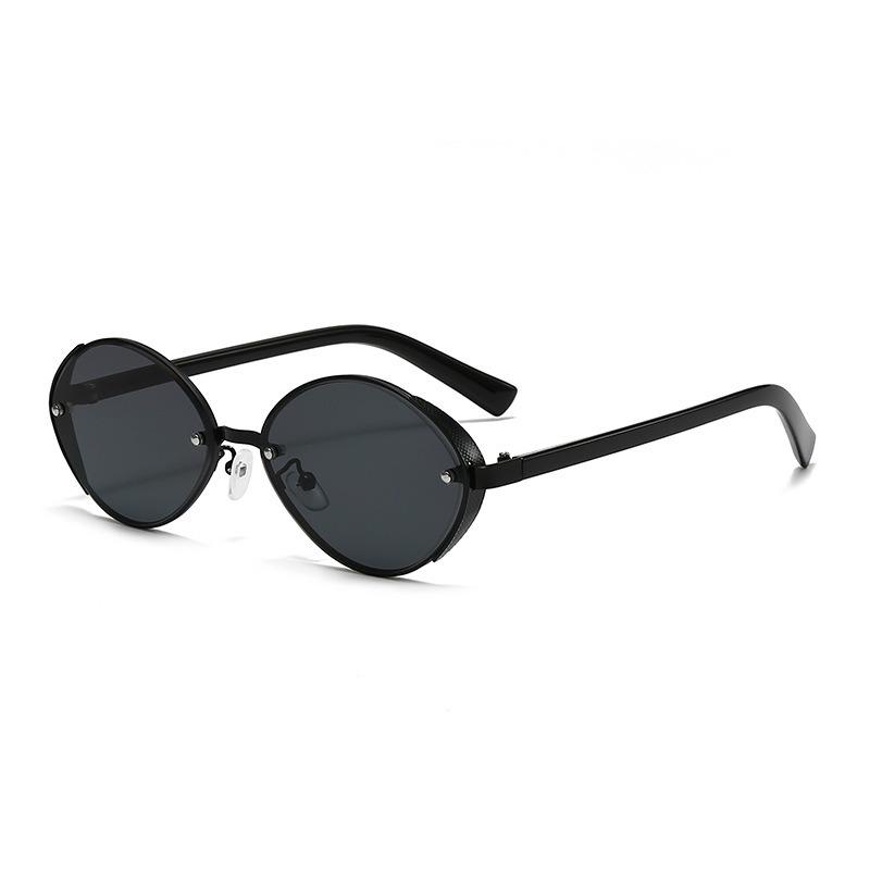 JYL TS Halara Retro Cat Eye Sunglasses, Oval Metal Shades, Driving Outdoor UV Protection Eyewear
