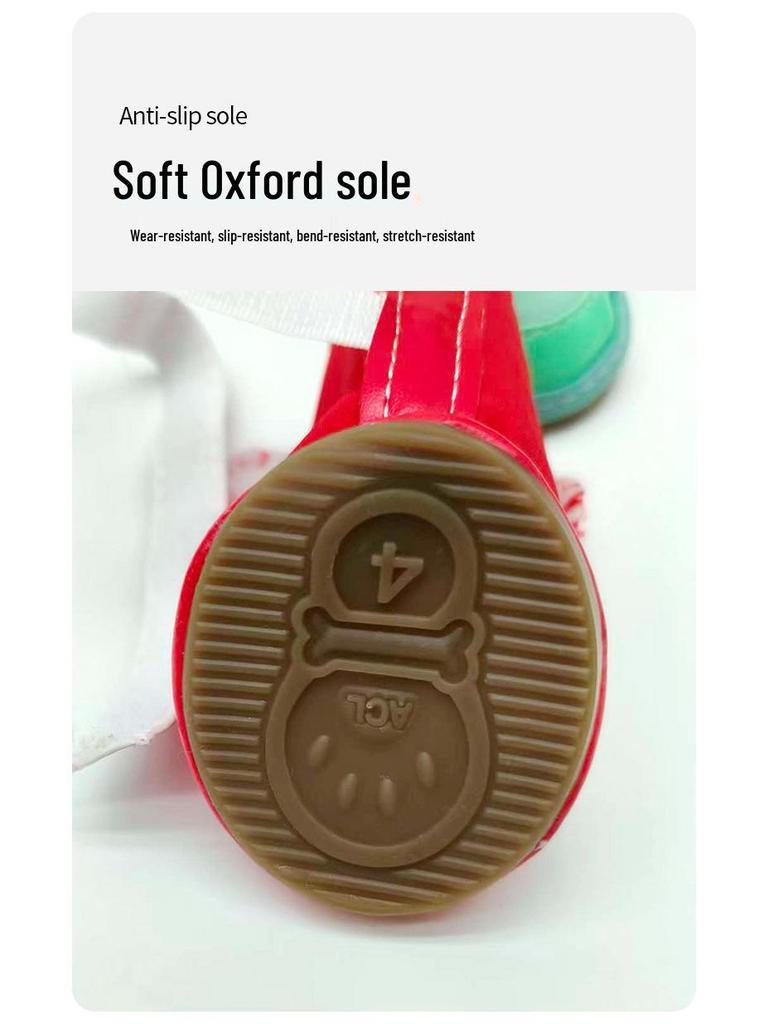Durable Pet Warm Shoes with Lambswool Lining and Rubber Sole