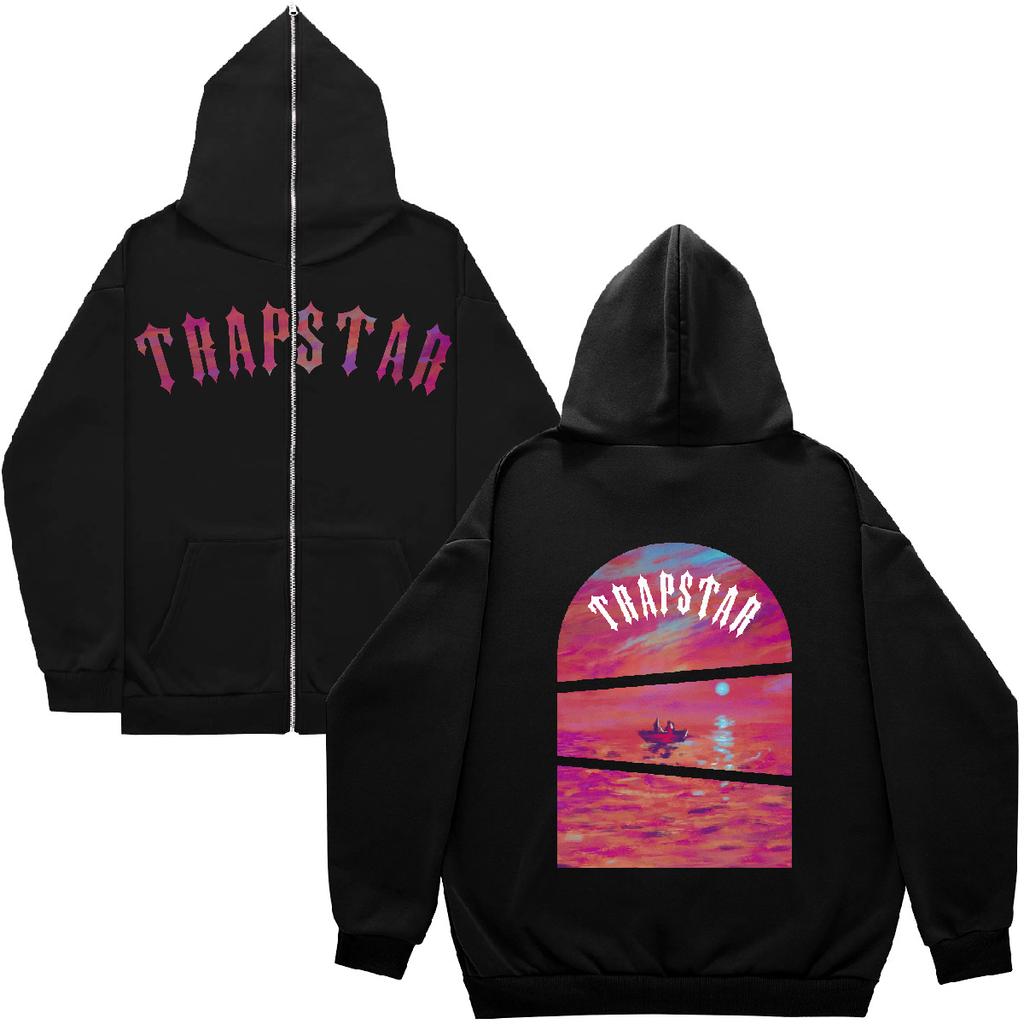 American Revenge Fleece Sweater Men's and Women's High Street Hoodies Trapstar Zip-up Cardigan Jacket Autumn and Winter