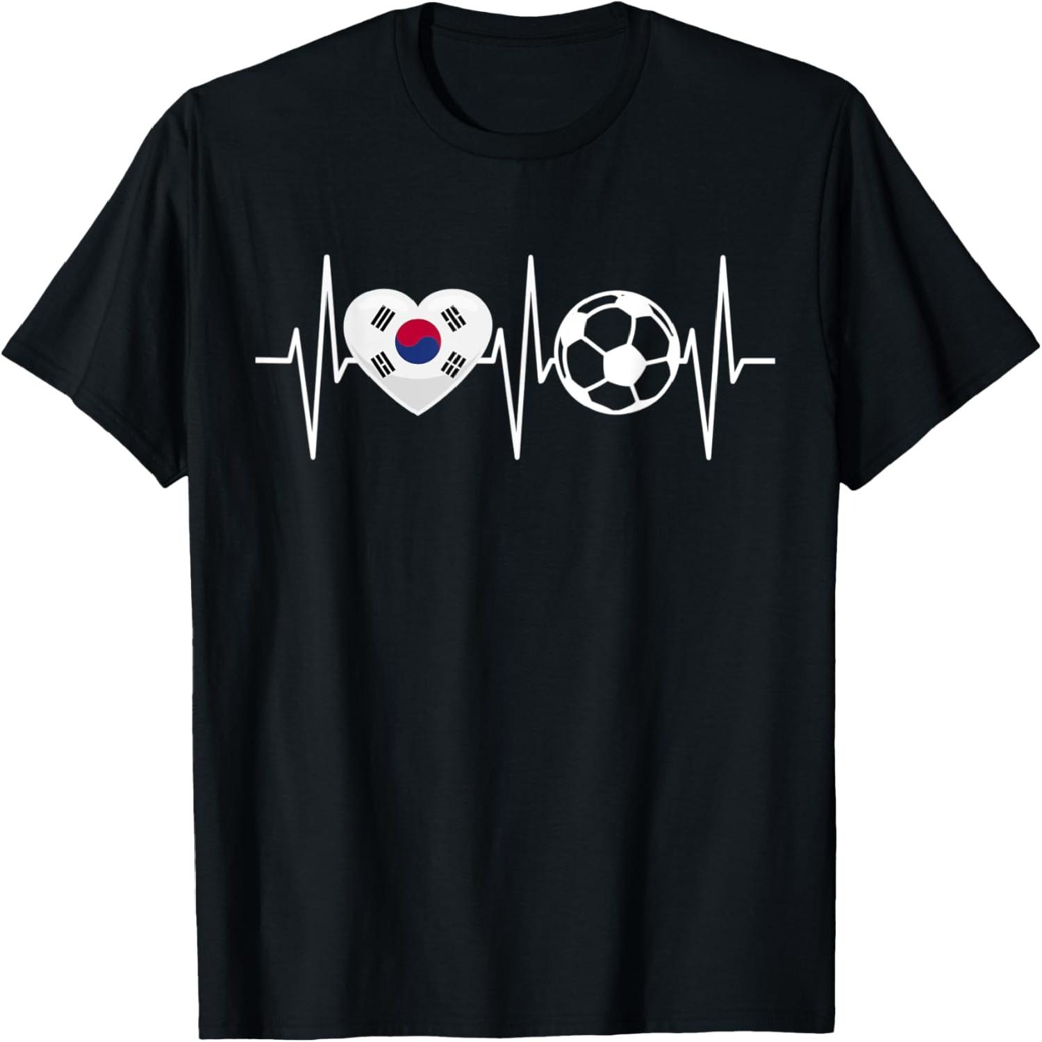 South Korea Soccer Shirt Flag Heart South Korean Soccer T-Shirt S