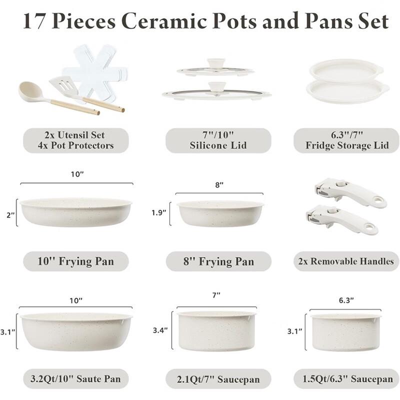 Triceratops Yuanfu 17-Piece Detachable Non-Stick Wok & Cookware Set
